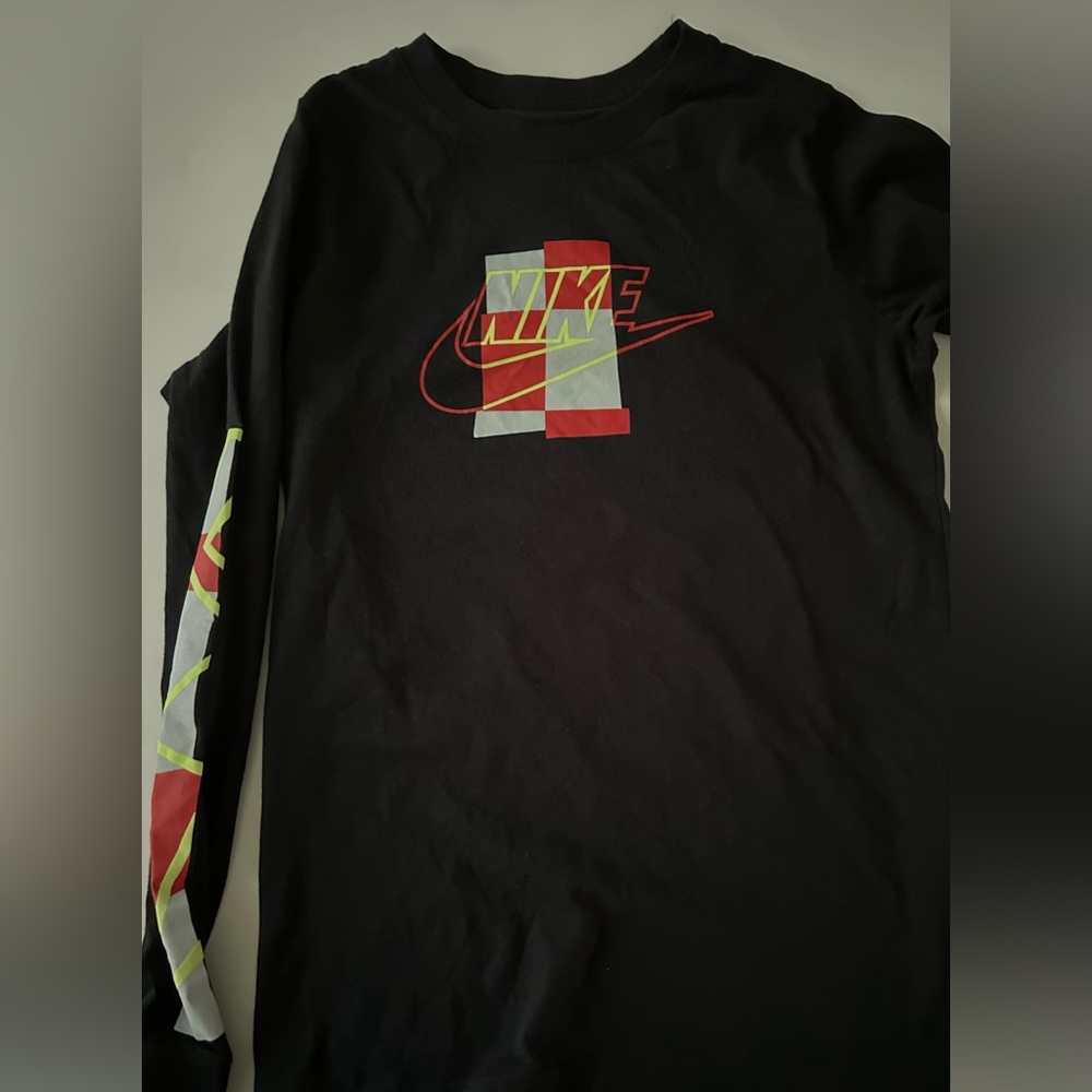 Nike Black Long Sleeve with Red and Yellow Graphics